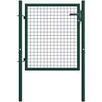 Lasamot Puerta de Valla de Acero Verde Puerta para Valla galvanizado Puerta de Verja para Cercar Verja de Pared 100x75…
